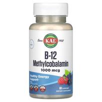 KAL, B-12 Methylcobalamin, Berry Flavor, 1,000 mcg, 60 Lozenges