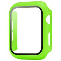 Tempered Glass+Case For Apple Watch 11 10 46mm 42mm Ultra 3 49mm Screen Protector Cover iWatch 9 8 7 6 5 SE 45mm 41mm 44mm Shell Series 7 8 9 45MM fluorescencinė žalia spalva
