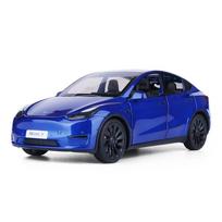 1:24 Scale Diecast Tesla Model Y Electric Vehicle (EV) Alloy Pull-Back Car Model - Blue blue