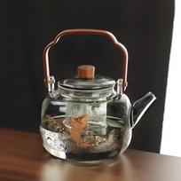 Dialect Glass Teapot with Walnut Handle gray