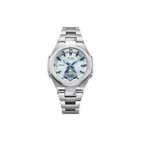 CASIO BABY G Kolekcija Saulės energija Kvarcinis judėjimas Nerūdijančio plieno apyrankė Laikrodis Moteriškas laikrodis Mėlynas ciferblatas MSG-B100D-2APR-person Blue Dial white