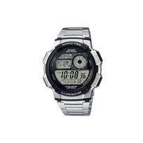Casio Jaunimo serija Apvalus Skaitmeninis Retro Metalinis Lauko 100 metrų Vandeniui atsparus Kvarcinis Mechanizmas Nerūdijančio Plieno Laikrodis Vyriški laikrodžiai Juodas AE-1000WD-1A Random Watch Box,Black Dial black