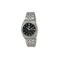 SEIKO Seiko5 Automatinis Mechaninis Laikrodžio Mechanizmas Nerūdijančio Plieno Apyrankė 37mm Vyriški Laikrodžiai Juodas Ciferblatas SNK361K1 Black Dial gray