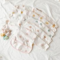 Dottu Dot animal friends waterproof gown baby bib baby food bedding, baby bunny M_gown type waterproof bib, 1 piece white