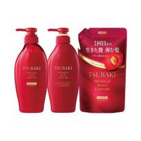 Tsubaki Premium Moist & Repair Shampoo Conditioner 2-piece set (300ml shampoo refill included) red