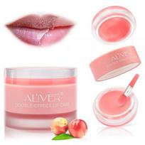 Dual-effect lip sleeping mask scrub and moisturizing balm for repair treatment care for dry and cracked lips. pink
