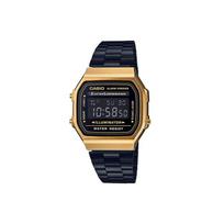 Casio Vintage Series A168 Classic Square Waterproof Quartz Movement Stainless Steel Strap Men watches Black A168WEGB-1B Random Watch Box,Black Gold black