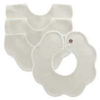 Bunny Blossom Beige Plain Rolling Bib 4-Piece Set, 4 Pieces, korean baby products white