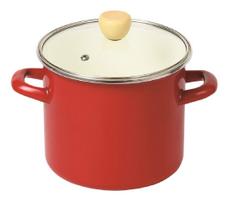 Pearl Metal Cookpot Enamel Deep 16cm Red Crasso HB-5070 raudona
