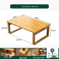 Japoniškas tatami sulankstomas balkono lango kavos staliukas: Kietmedžio žemas staliukas balkonui ir arbatos gėrimui 100*55*28
