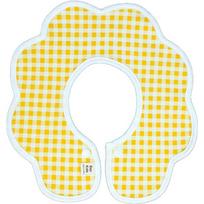 Double-sided rolling bib for infants, 27 check yellow, 1 piece, 1 piece beige