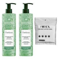 Rene Furterer Porticia Revitalizing Shampoo 600ml 2pcs + Wiperx Pure Soft Cotton Towel White 6pcs, 1 set beige