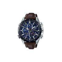 Casio EDIFICE 100 metrų atsparumas vandeniui, saulės energija maitinamas kvarcinis mechanizmas, odinis dirželis, japoniškas ir korėjietiškas laikrodis, vyriškas laikrodis, mėlynas ciferblatas EQB-501XBL-2A mėlyna