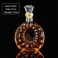 Aukštos kokybės 500ml/750ml Storas Stiklinis Vyno Butelis - Sandarus Užsienio Spiritiniams Gėrimams, Namų Virimui, XO Spiritui Laikyti