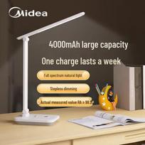 Midea Portable Full Spectrum LED Desk Lamp with Stepless Dimming gray