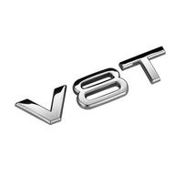 Modifikuotos raidės 30 35 40 45 50 TFSI V6T V8T mišrus metalinis automobilio lipdukas, tinkantis visiems automobilio galinio logotipo ženkliukų lipdukams Silver-V8T