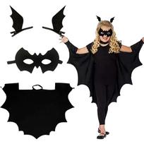 morytrade Žmogaus šikšnosparnio apsiaustas Cosplay Helovino kostiumas Betmenas Vampyras Drakula (130 cm) juoda