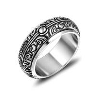 JMXD-ring Vyriškas, Individualizuotas Klasikinio Rašto Titano Plieno Žiedas, Retro Paauksuotas Dviejų Spalvų Nerūdijančio Plieno Žiedas A1049 Meiwei 13 yards gray