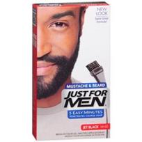 Just for Men Mustache & Beard Facial Hair Brush-in Color 14g, H-60 Jet Black, 1 piece brown