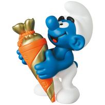 UDF THE SMURFS SERIES 1 SMURF Smurf with SURPRISE approximately 77mm finished figure CONE, tall, non-scale, painted, orange