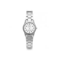 CASIO Moteriškas standartinės serijos sidabrinis laikrodis LTP-V001D-7BUDF Metal Watch Box (Free Gift) white