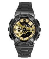 Casio G-Shock Analog Digital Stainless Steel Gold Dial Quartz GM-110BD-1A9 200M Men's Watch auksas