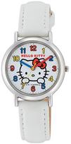 [Citizen Q&Q] Analoginis laikrodis Hello Kitty vandeniui atsparus odinis dirželis HK15-001 moteriškas baltas balta