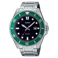 Casio Men's Dive Watch MDV-107D-3AVDF Multi-Color Dial Silver Band Bracelet