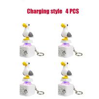 /=Mine Seagull Keycap Keychain Luminous Sounding Stress Relief Creative Fidget Toy Portable Electronic Pendant For Adult white