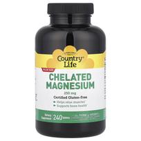 Country Life, chelatuotas magnis, 250 mg, 240 tablečių