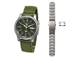 5 SNK805K2 and Seiko 5 Genuine Military Metal Belt Set of 2 [Set Product] [Seiko Import] [Reverse Import]