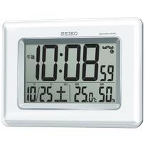 Seiko Clock Wall Humidity White Pearl SQ424W SEIKO Clock/Desk Clock, Radio-Controlled Digital, Calendar, Temperature, Display, balta