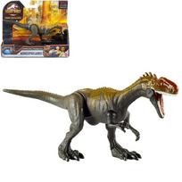 Mattel Jurassic World Real Mini veiksmo figūrėlė Monolophosaurus metai ir GVG51 (JURASIKOS PASAULIS) [Bendras ilgis 20 cm] [4 aukštyn] pilka spalva