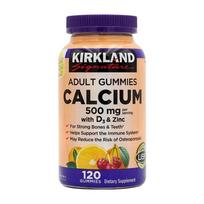 Suaugusiųjų gumyės su kalciu 500 mg, D3 ir cinku, apelsinų ir vyšnių skonio, 120 gumyčių