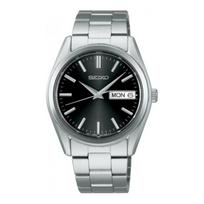 SEIKO , waterproof 100 meters, Quartz, Steel Strap, , same style for men and women, black dial SBTH011 juoda