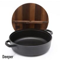 UOSU Vintage Cast Iron Deep Frying Pan black