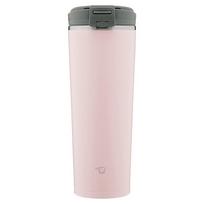 ZOJIRUSHI Water Tumbler with Carry Seamless Flip Vintage Integrated Lid and Easy to Only 2 Items to Bottle, Lid, Tumbler, Portable, Type, 400ml, Rose, white