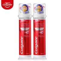 Colgate Dazzling White Stain Removal Whitening Pump Toothpaste red
