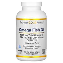 California Gold Nutrition, Norwegian Omega-3 Fish Oil, Natural Lemon Flavor, 180 Softgels