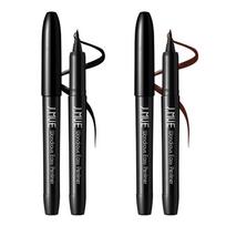 J.Mu 1+1 brush pen eyeliner that never smudges, 1 piece, 1+1 pen black black
