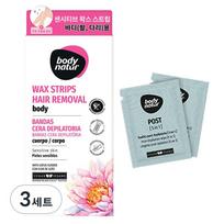 Body Nature Hair Remover Wax Strip Body Lotus Flower for arms/legs 16p + tissue 2p, 3 sets white