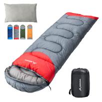 BISINNA Camping Sleeping Bag, Outdoor Sleeping Bag, Connectable, Envelope Type, Includes Pillow, Comfortable Temperature 0℃~10℃, Fully Washable,