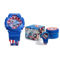 CASIO vyriškas skystųjų kristalų/analoginis dvigubo ekrano serijos juodas laikrodis GA-110CAPTAIN-2PR Red Blue White gray