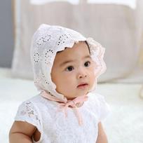 Bevenise punching lace children's bonnet, free, pink, Popular baby clothes in Korea beige