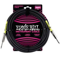 [Autentiškas] ERNIE BALL 6046 Prietaisų skydo kabelis 20 pėdų INSTRUMENTO CABLE 6,09 m juodas white