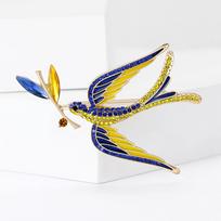 Kalnų krištolo Ukrainos taikos balandžio segės moterims, unisex, gyvūnų, paukščių segės, renginiui, juokingos, prabangios dovanos, Naujiesiems metams, draugams, dekoracija beige