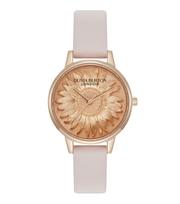 Authorized Dealer Olivia Burton Watch 24000221 3D Flower Midi Rose Gold with Light Blush Leather [OLIVIA BURTON] Women's beige