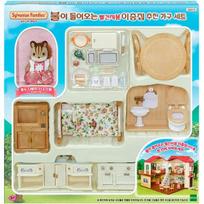 Sylvanian Family Lighting raudonas stogas Dviejų aukštų namas Rekomenduojamas baldų komplektas 28870, 1 vnt., Populiarūs žaislai Korėjos vaikams beige
