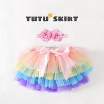 Cute Tulle Mesh Tutu Fluffy Skirt Fluffy Ballet Dance Style Girls Tutu Skirt Multi-Layer Cake Skirt Girls beige