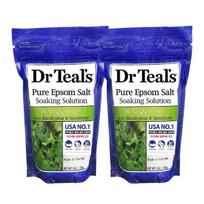 Dr. Teal's Salt Eucalyptus and Spearmint Bath Salt, 450g, 2 pieces blue